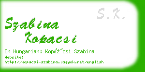 szabina kopacsi business card